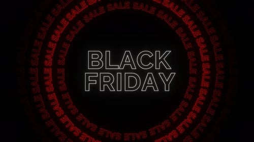 Black Friday Text with Sale Waves Loop Animation