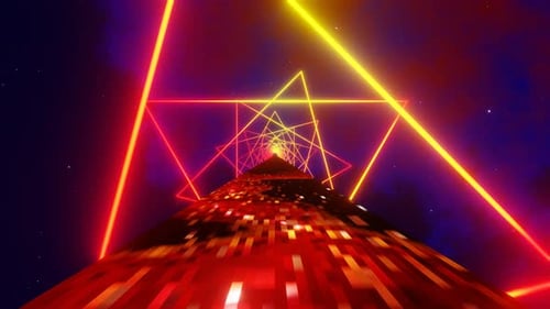 Animation en boucle de fond rouge et orange du Space Bridge en 4K