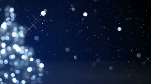 christmas tree blue decoration blurred lights loop