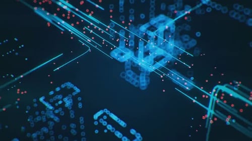 Futuristic Digital Data Flow Background Animation