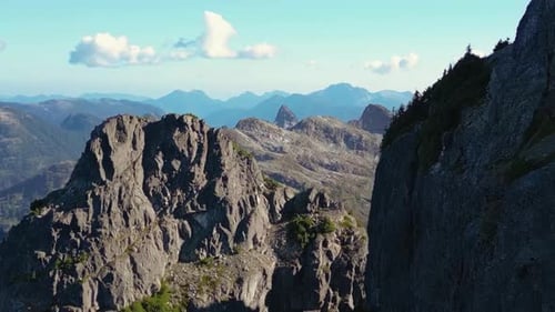 Rocky Mountain Landscape Aerial View Nature Background British Columbia Canada Sunny