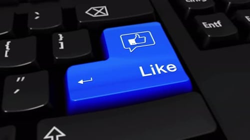 Like Facebook Round Motion auf der Computertastat