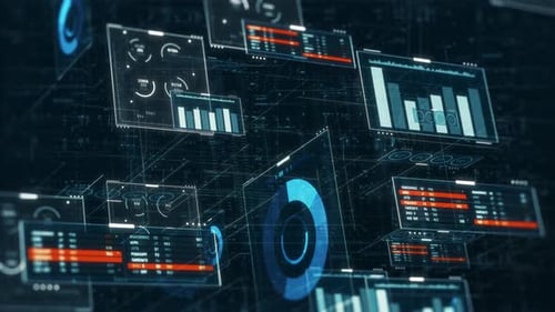 Futuristic Digital Data HUD Interface Display