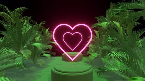 Heart Palm Leaf 4k