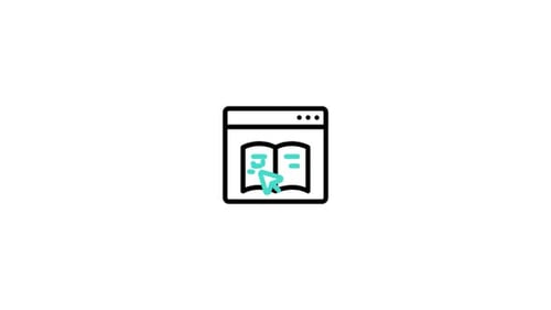 Minimalist Online Learning Book Icon Animation