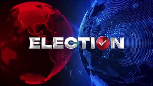 Dynamic Election News Broadcast Opener with Digital Globes