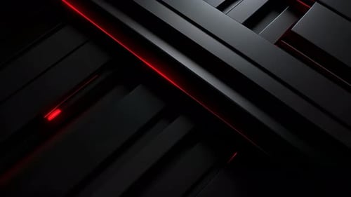 Dynamic Dark Geometric Background with Red Neon Lines