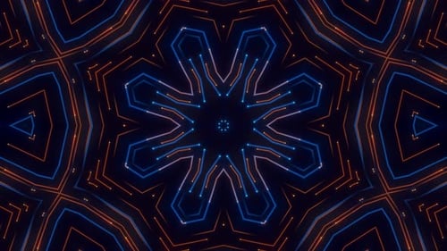 Dynamic Neon Geometric Kaleidoscope Loop Background