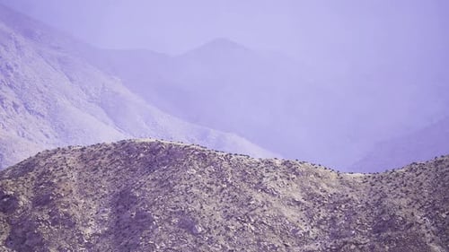 Lavender Shades Gently Glide Across Rugged Mountain Scenery with Grace