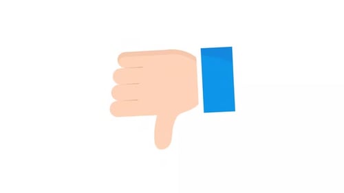 Animated Thumbs Down Gesture with Flat Design