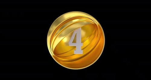 3D Four Number Loop Animation