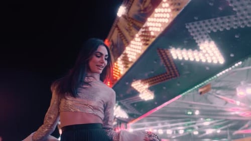 Beautiful Model in a Amusement Park