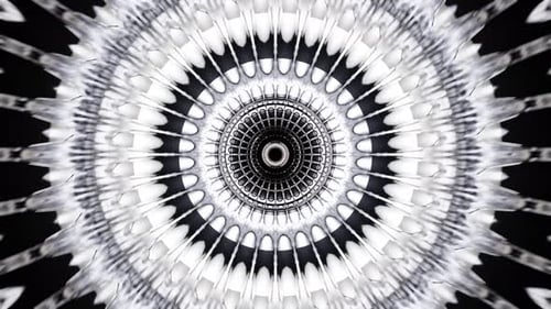 black and white fractal tunnel vj loop background