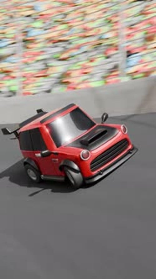 Racing Car Loop 3D Animation