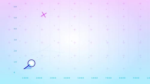 Animated linear graph ascends symbolizing business growth and technological progress