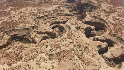 Canyonlands-Nationalpark, Utah, Circa-2019. Luftaufnahme von Canyonlands. Vom Helikopter