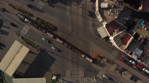 top shot of a tramway in casablanca