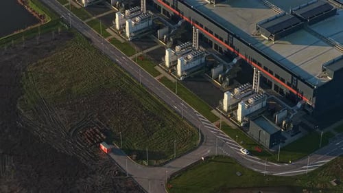 Luftaufnahme des Rechenzentrums-Hubs für Cloud Computing