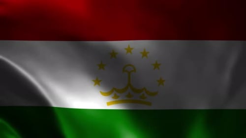 Tajikistan National Flag Waving Loop Animation
