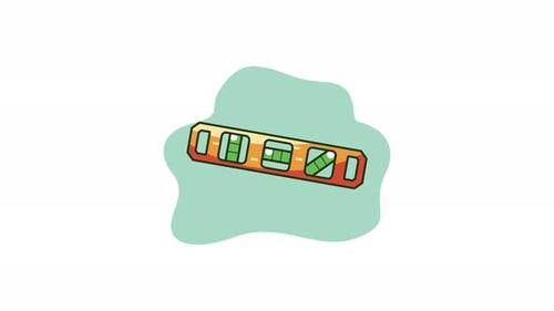 animated of level tool video graphic design. water pass animation in 4k video