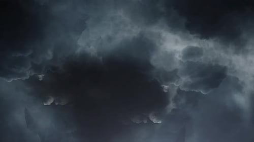 Ominous Dark Clouds Moving Slowly Across Sky