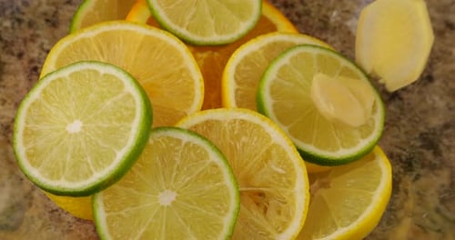Sliced Lemons, Limes and Oranges with Ginger