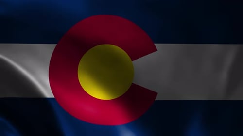 Waving Colorado State Flag Seamless Loop Animation