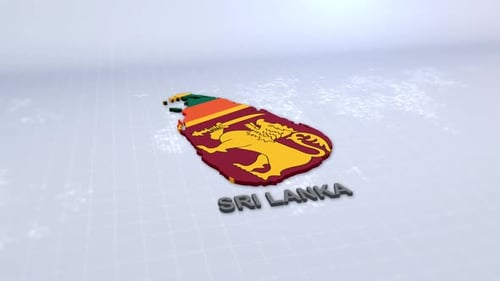 3D Sri Lanka Map with Flag and Text Reveal Animation