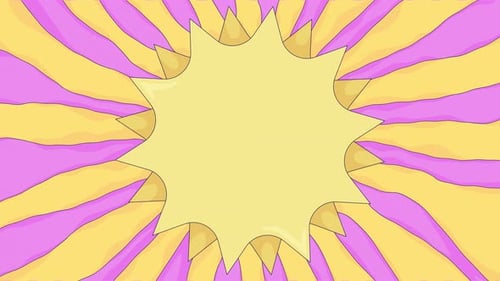 Radiant sunburst spinning 2D cartoon animation