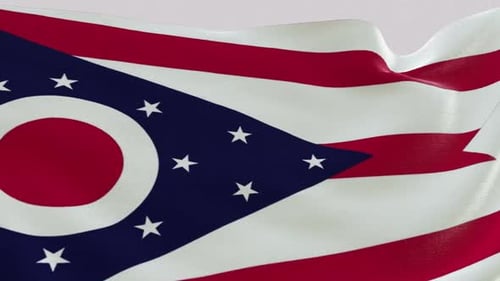 Realistic Waving Ohio State Flag