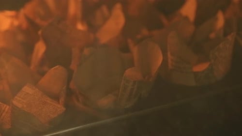 Close up footage of baking Muffins in the hot oven in hyperlapse. Cupcakes been prepared in the oven