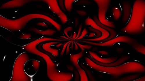 Abstract Red and Black Liquid Swirl Loop Background