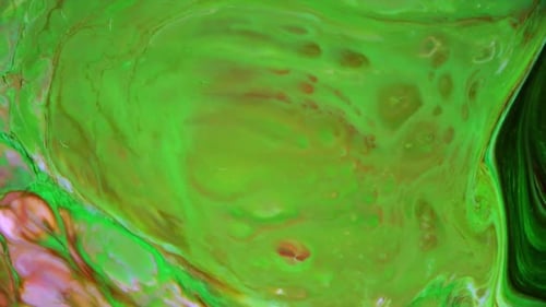 Swirling Abstract Fluid Art in Greens and Browns