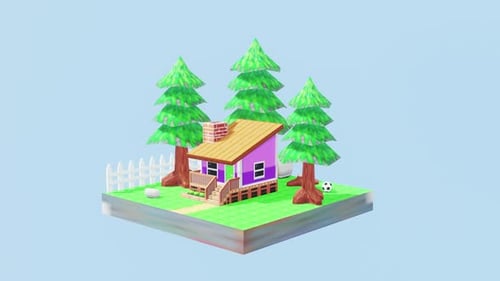Cartoon Forest House 4k