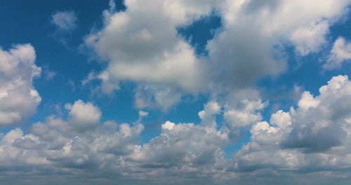 Blue Sky with White Summer Rain Clouds Colorful Summer Landscape