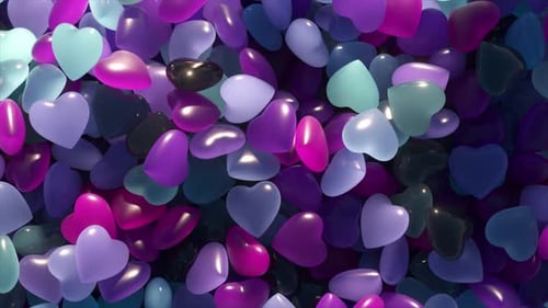 Dynamic Flow of Vibrant Colorful Hearts Loop Background