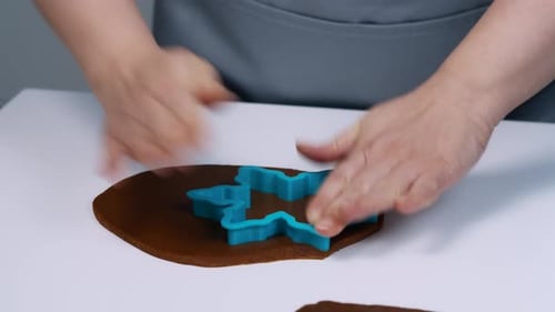 Preparing Gingerbread Cookie Dough for Winter Holiday