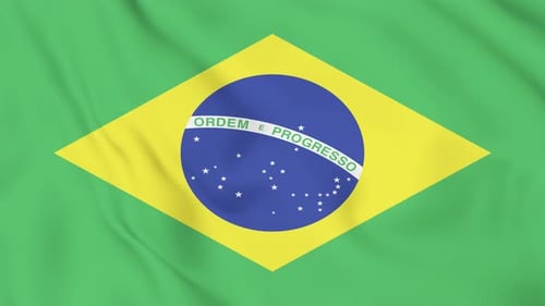 Brazilian Flag Waving Seamless Loop Animation