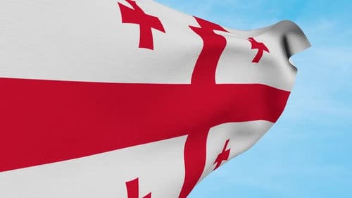 Realistic Waving Flag of Georgia in 3D