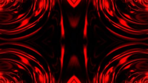 Red Symmetrical Psychedelic Fluid Animation Background Vj Loop In 4K