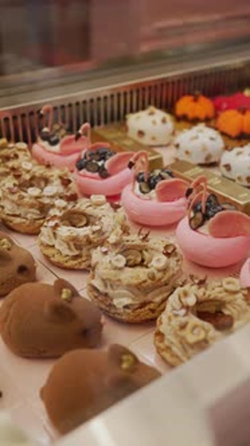 Künstlerisches Dessert-Ausstellungskonzept einer raffinierten Konditorei
