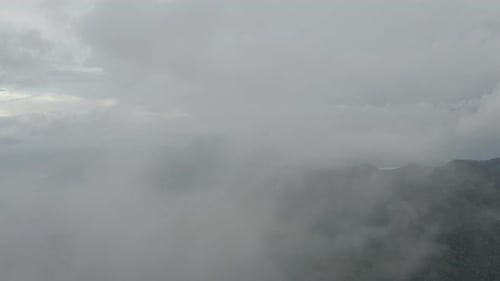 Misty Mountain Landscape Aerial View