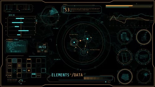 Animated Hightech Interface for Working with Diverse Data