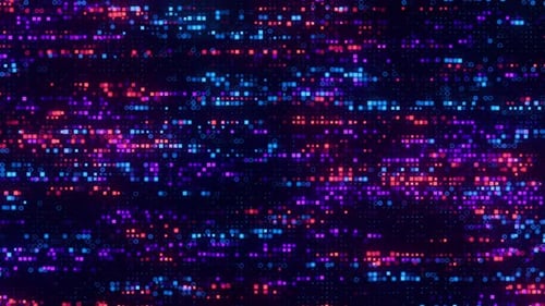Futuristic Digital Pixels Grid Background Loop