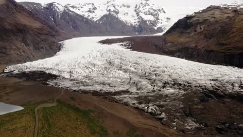 Aerial View Of Skaftafell Glacier, Vatnajokull National Park In Iceland