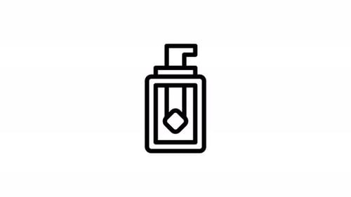 Animated Line Icon of a Soap or Lotion Dispenser