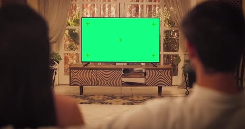 Back View Watching Tv