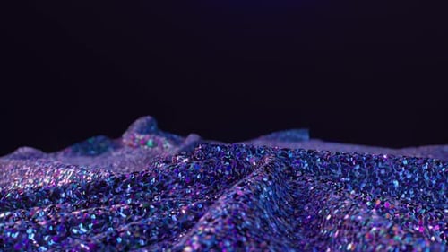 A Fabric Vortex Shimmers with a Galaxy of Sequins Against the Dark Void a Spectacle of 3D Animation