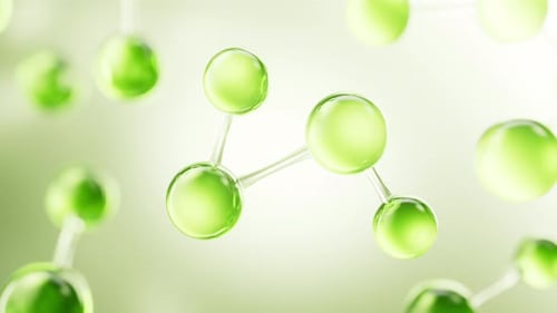 Transparent green molecules background