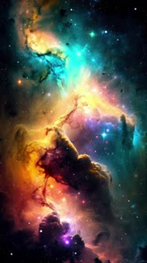 Vibrant Animated Nebula Background in Cosmic Deep Space